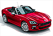 Fiat 124 Spider Cabrio in Faro, Algarve Portugal